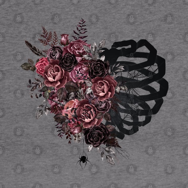 Ribs & Roses | Pop Surrealism Art by JT Digital